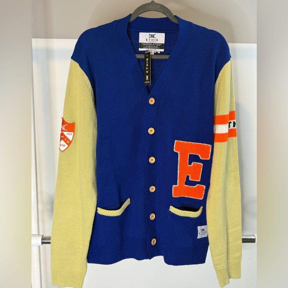 Ethik Navy Cardigan Ivy League Fleece